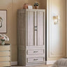 Freestanding Wooden Wardrobe Armoire With Doors Drawers - Omega Lifestyles