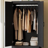 Freestanding Wooden Wardrobe Armoire With Doors Drawers - Omega Lifestyles