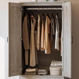 Freestanding Wooden Wardrobe Armoire With Doors Drawers - Omega Lifestyles