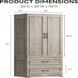 Freestanding Wooden Wardrobe Armoire With Doors Drawers - Omega Lifestyles