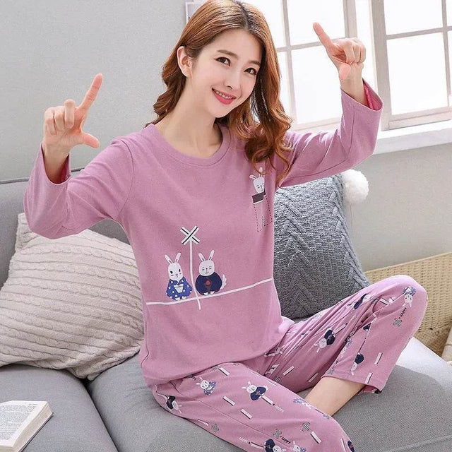 2-Piece Thin Cotton Blend Women’s Pajama Set - Omega Lifestyles