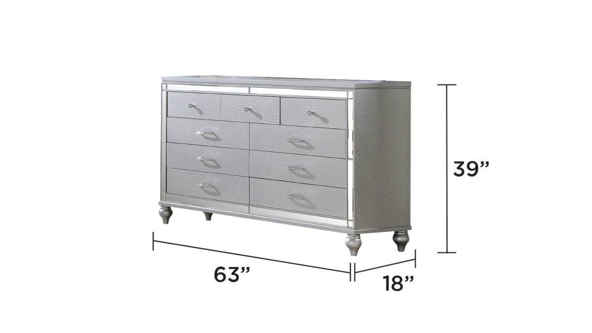 Modern Velvet Upholstered Queen 4-Piece Bedroom Set - Omega Lifestyles