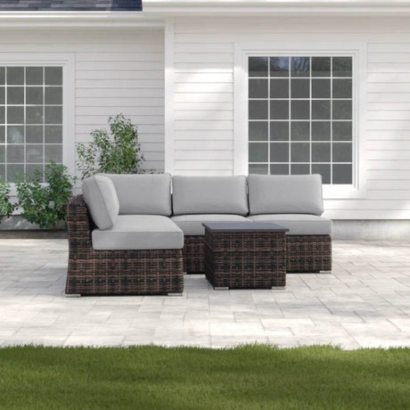 4 - Person Fully Assembled Gray Wicker Outdoor Sofa Set - LSI - Omega Lifestyles