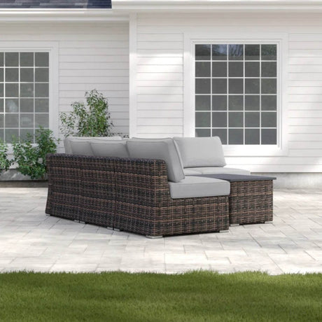 4 - Person Fully Assembled Gray Wicker Outdoor Sofa Set - LSI - Omega Lifestyles