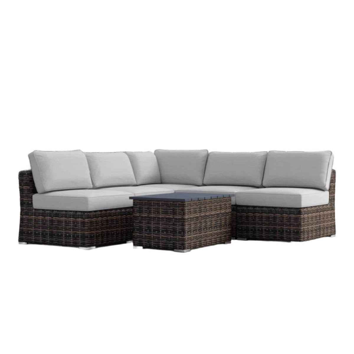 4 - Person Fully Assembled Gray Wicker Outdoor Sofa Set - LSI - Omega Lifestyles