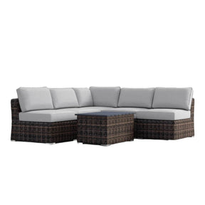 4-Person Fully Assembled Gray Wicker Outdoor Sofa Set - Omega Lifestyles