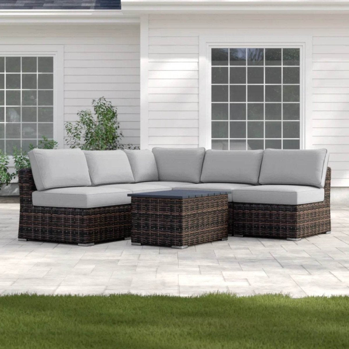 4 - Person Fully Assembled Gray Wicker Outdoor Sofa Set - LSI - Omega Lifestyles