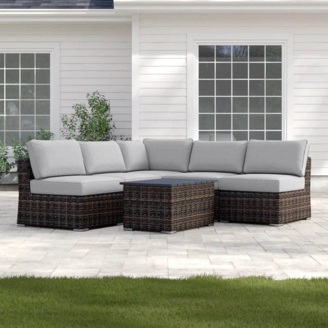 4-Person Fully Assembled Gray Wicker Outdoor Sofa Set - Omega Lifestyles