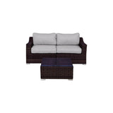 All - Weather Wicker 3 - Piece Outdoor Loveseat Conversation Set - LSI - Omega Lifestyles