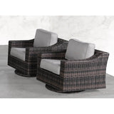Contemporary Outdoor Swivel Wicker Patio Chair With Cushions - LSI - Omega Lifestyles