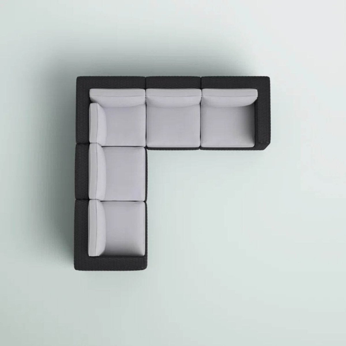 Modular L - Shaped Black Wicker Outdoor Patio Sectional - LSI - Omega Lifestyles