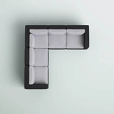 Modular L - Shaped Black Wicker Outdoor Patio Sectional - LSI - Omega Lifestyles