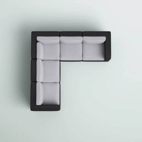 Modular L - Shaped Black Wicker Outdoor Patio Sectional - LSI - Omega Lifestyles