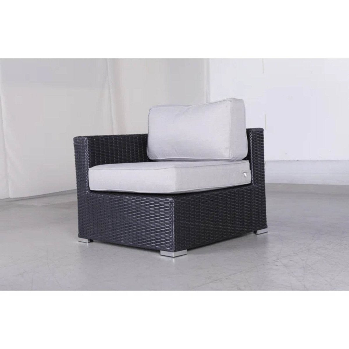 Modular L - Shaped Black Wicker Outdoor Patio Sectional - LSI - Omega Lifestyles