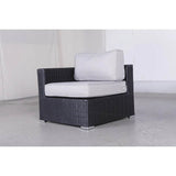 Modular L - Shaped Black Wicker Outdoor Patio Sectional - LSI - Omega Lifestyles