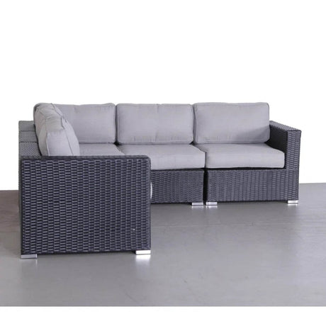 Modular L - Shaped Black Wicker Outdoor Patio Sectional - LSI - Omega Lifestyles