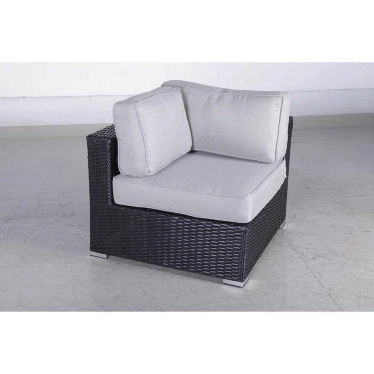 Modular L - Shaped Black Wicker Outdoor Patio Sectional - LSI - Omega Lifestyles