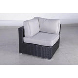 Modular L - Shaped Black Wicker Outdoor Patio Sectional - LSI - Omega Lifestyles