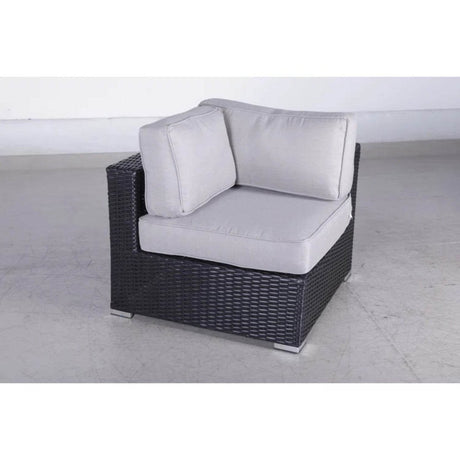 Modular L - Shaped Black Wicker Outdoor Patio Sectional - LSI - Omega Lifestyles