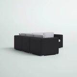 Modular L - Shaped Black Wicker Outdoor Patio Sectional - LSI - Omega Lifestyles