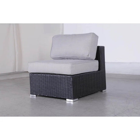 Modular L - Shaped Black Wicker Outdoor Patio Sectional - LSI - Omega Lifestyles