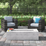 Outdoor Rattan Wicker Seating Set With Cushions And Firepit - LSI - Omega Lifestyles