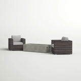 Outdoor Rattan Wicker Seating Set With Cushions And Firepit - LSI - Omega Lifestyles