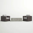 Outdoor Rattan Wicker Seating Set With Cushions And Firepit - LSI - Omega Lifestyles