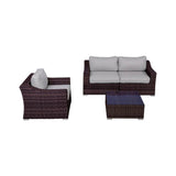 Outdoor Wicker Conversation Set With Cushions and Coffee Table - LSI - Omega Lifestyles