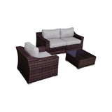 Outdoor Wicker Conversation Set With Cushions and Coffee Table - LSI - Omega Lifestyles