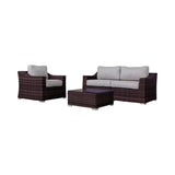 Outdoor Wicker Conversation Set With Cushions and Coffee Table - LSI - Omega Lifestyles