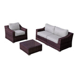 Outdoor Wicker Conversation Set With Cushions and Coffee Table - LSI - Omega Lifestyles