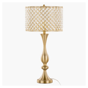 Art Deco Gold Metal Table Lamp With Crystal Shade - Omega Lifestyles