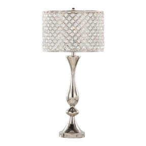 Crystal Clear K9 Metal Table Lamp With Nickel Finish - Omega Lifestyles