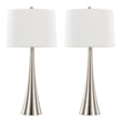 Set Of 2 Contemporary Brushed Nickel Linen Table Lamps - Sleep Galleria