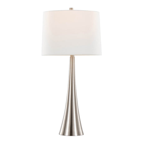Set Of 2 Contemporary Brushed Nickel Linen Table Lamps - Sleep Galleria