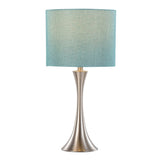 Set of 2 Contemporary Brushed Nickel Turquoise Table Lamps - Sleep Galleria