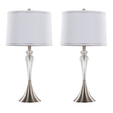 Set Of 2 Contemporary Crystal Table Lamps With Shades - Sleep Galleria