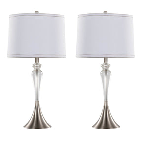 Set Of 2 Contemporary Crystal Table Lamps With Shades - Omega Lifestyles