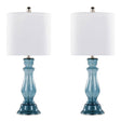 Set Of 2 Contemporary Linen Shade Glass Table Lamps - Sleep Galleria