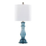 Set Of 2 Contemporary Linen Shade Glass Table Lamps - Sleep Galleria