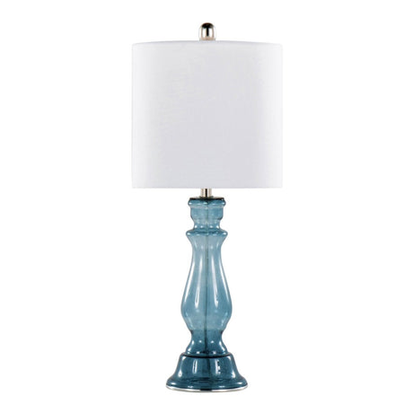 Set Of 2 Contemporary Linen Shade Glass Table Lamps - Sleep Galleria