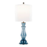 Set Of 2 Contemporary Linen Shade Glass Table Lamps - Sleep Galleria