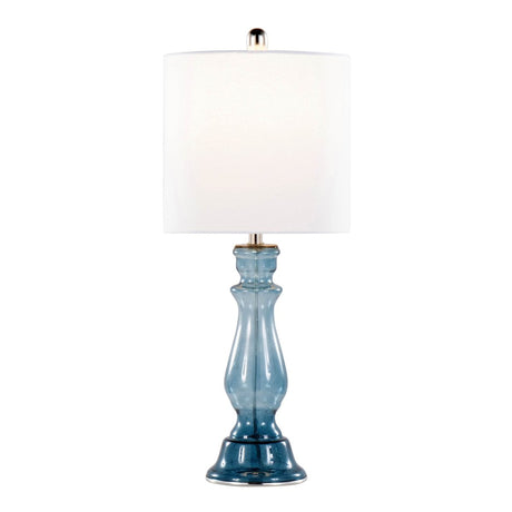 Set Of 2 Contemporary Linen Shade Glass Table Lamps - Sleep Galleria