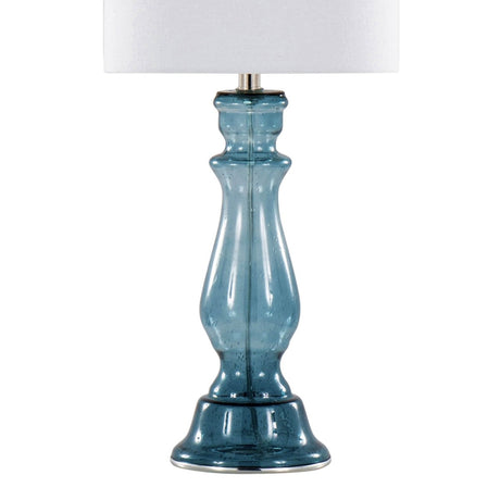 Set Of 2 Contemporary Linen Shade Glass Table Lamps - Sleep Galleria
