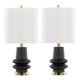 Set Of 2 Contemporary Matte Polyresin Table Lamps - Sleep Galleria