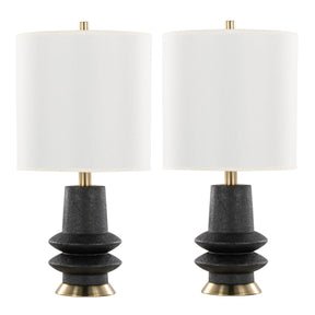 Set Of 2 Contemporary Matte Polyresin Table Lamps - Omega Lifestyles