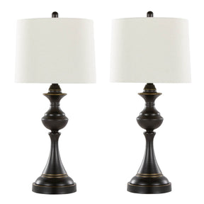 Set Of 2 Contemporary Oil Rubbed Bronze Table Lamps - Omega Lifestyles