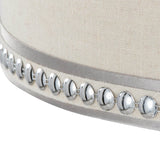 Set Of 2 Contemporary Polished Chrome Linen Table Lamps - Sleep Galleria