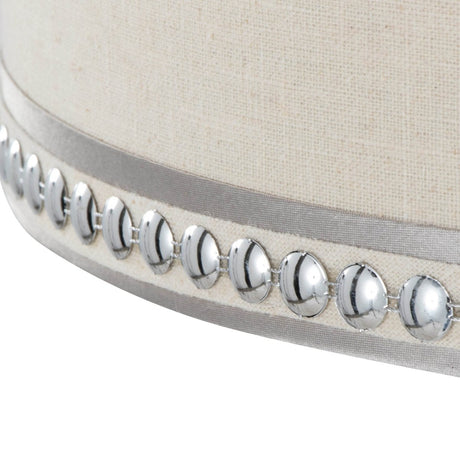 Set Of 2 Contemporary Polished Chrome Linen Table Lamps - Sleep Galleria